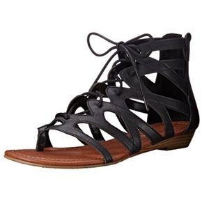 Rampage Santini Black Gladiator Sandals